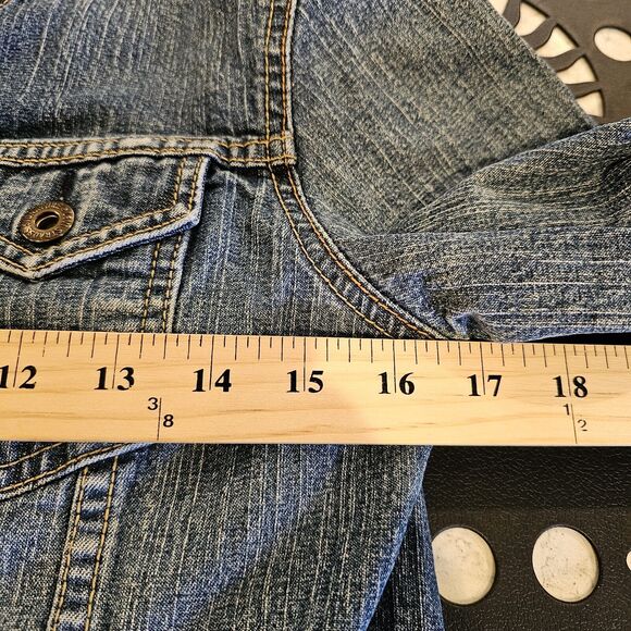 Levi Strauss Womens Signature Jean Jacket Size Small 4/6 Adjustable Waist - Picture 5 of 6